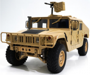 RC HUMMER - americké vojenské vozidlo se zvukovým a světelným systémem, armádní pouštní žlutá